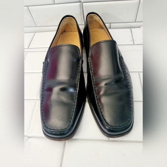 Tod's Other - Tod’s Made In Italy Mens Black Leather Driving Loafer Slight Wedge Heel Classic